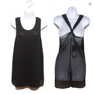 NEW Lysse Sheer back racerback tank top Size Small Black